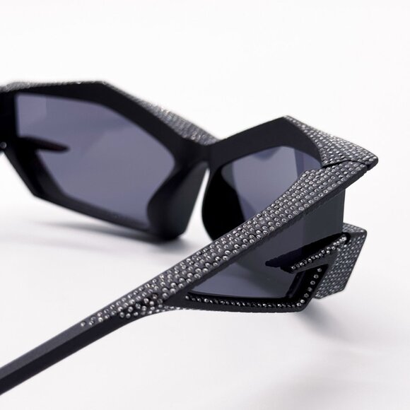 NEW GIVENCHY GV40082I 02A MATTE BLACK WITH STONES WOMEN SUNGLASSES GIVENCHY - Picture 9 of 12